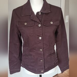 Brown Lightweight Button Up Jacket, Size M